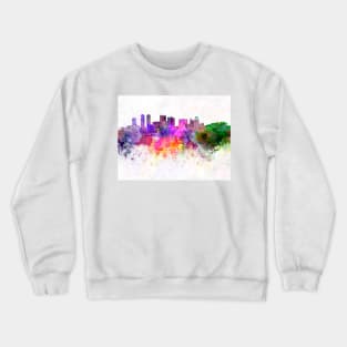 Colombo skyline in watercolor background Crewneck Sweatshirt